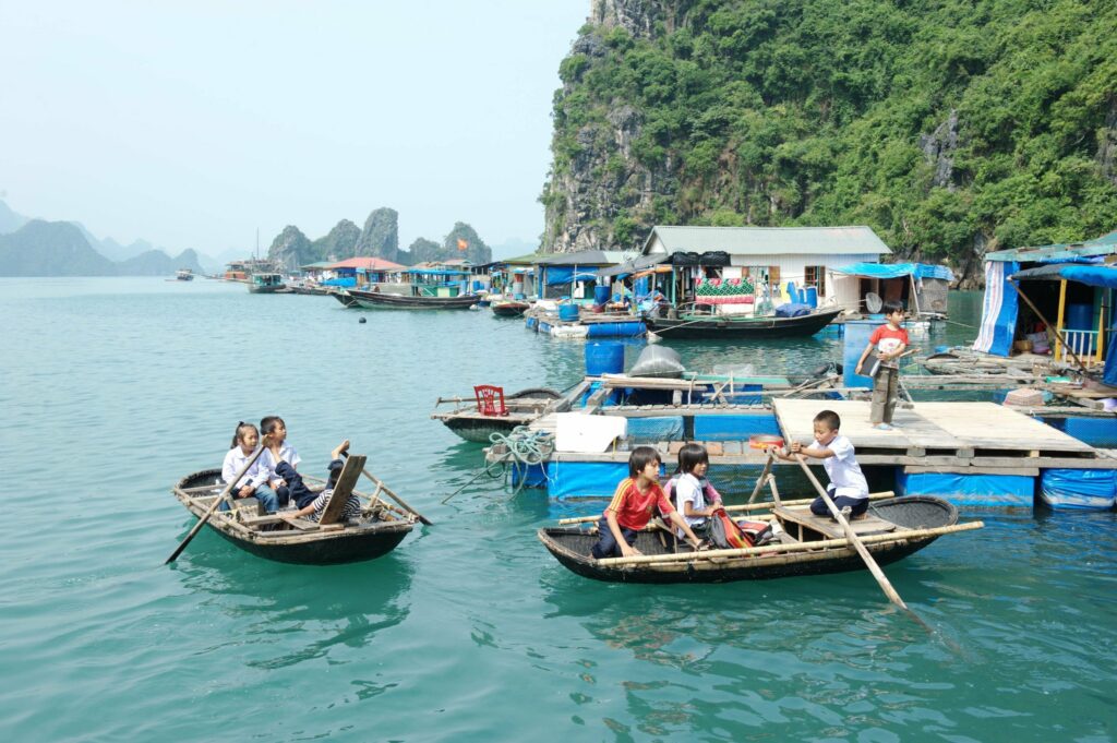 Floating Village in Bai Tu Long Bay