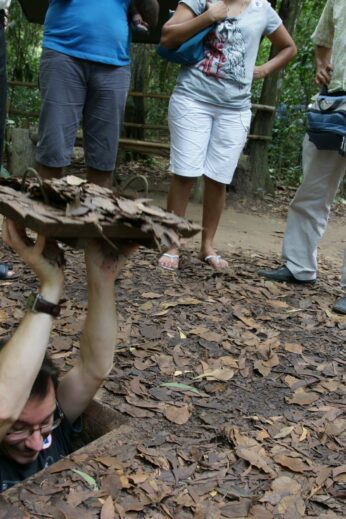 InsideAsia's Simon visiting the Cu Chi Tunnels