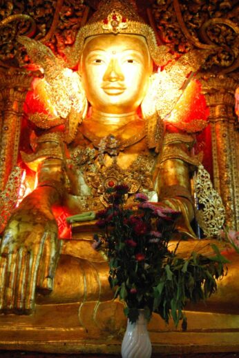 Buddhist temple altar - InsideBurma Tours