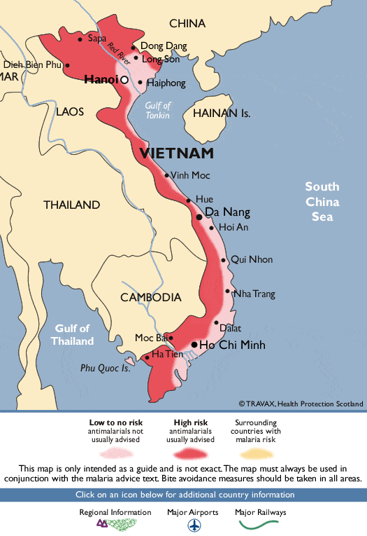 Vietnam malaria map