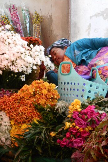 Sleeping Flower Seller - InsideBurma Tours