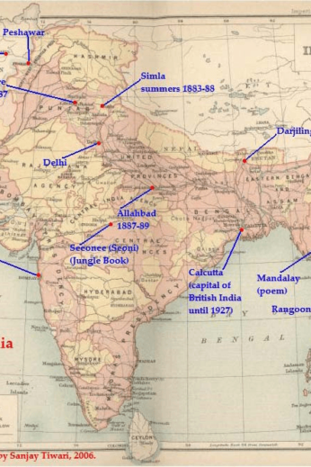 Map of British India in Kipling's day, including Burma - InsideBurma Tours