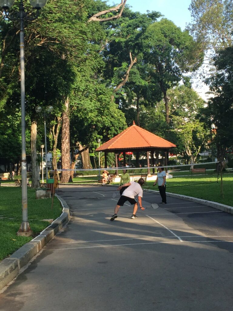 Badminton in Vietnam park