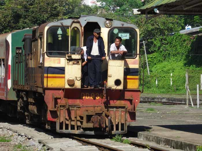 Catching the train in Yangon