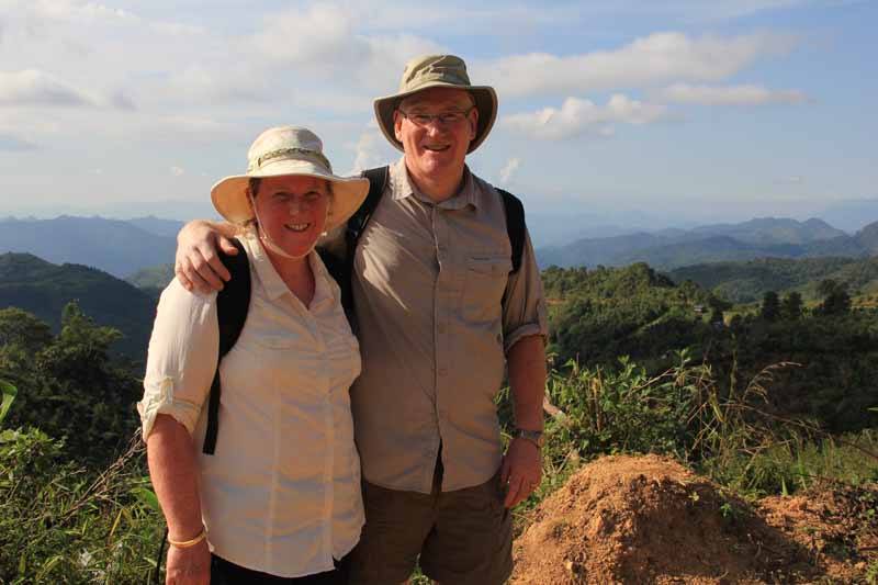 Alistair & Lesley in the beautiful hills of Kalaw