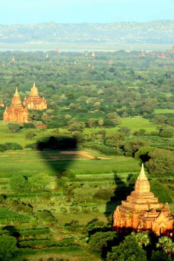 Ballooning over the ancient temples of Bagan