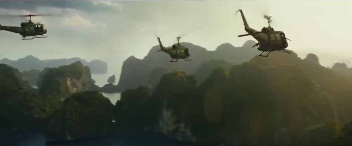 Helicopters soar over mysterious islands