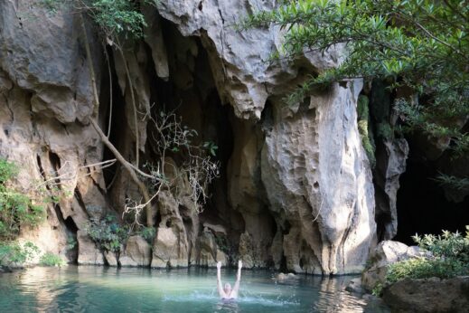 Wild swimming in Phong Nha National Park, Vietnam