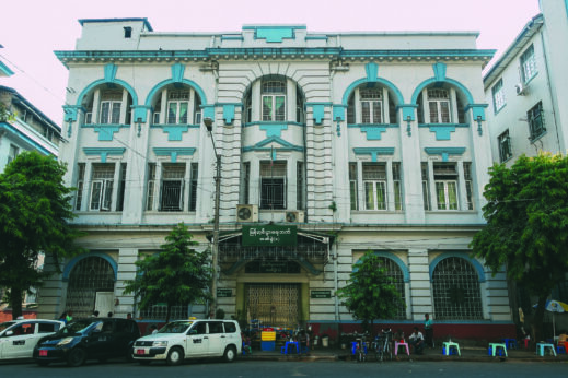 Colonial building in Yangon, Burma