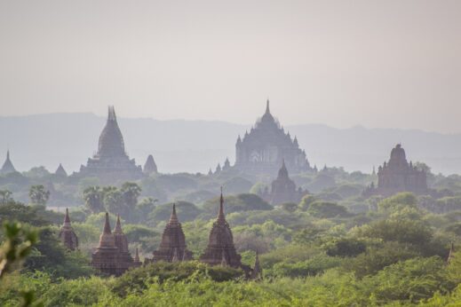 The view across Bagan in Burma in May
