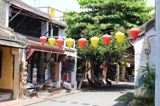 Lanterns strung across the streets of Hoi An