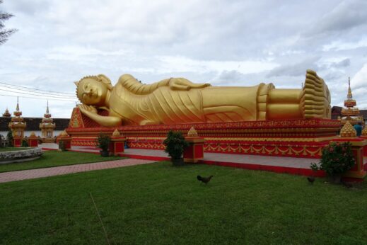That Luang reclining gold Budda in Vientiane