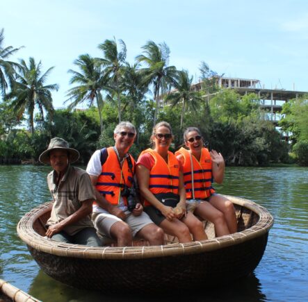 Vietnam basket boats on a Small Group Tour