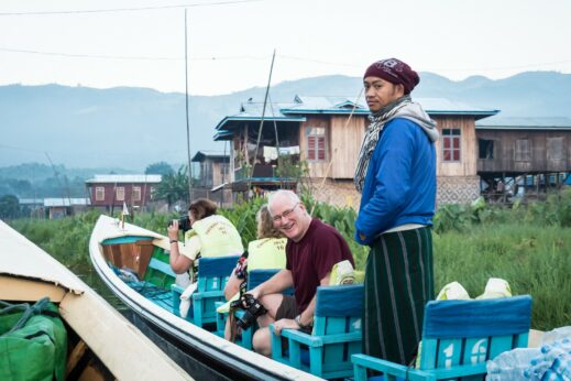 Longtail boat on Inle Lake