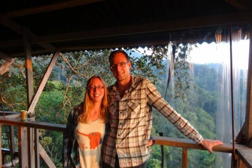 Couple in a treehouse in Laos